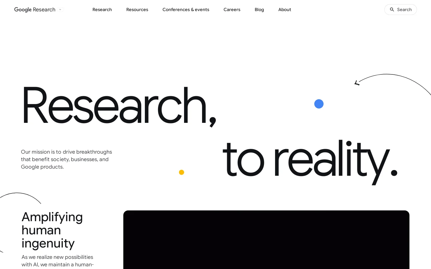 Google Research - Explore Our Latest Research in Science and AI Homepage screenshot