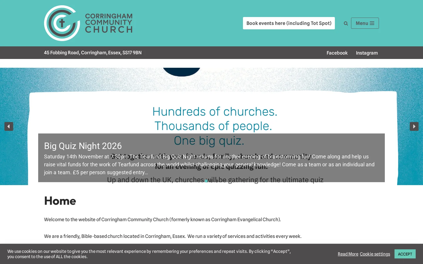 Corringham Community Church – 45 Fobbing Road, Corringham, Stanford-le-Hope, Essex, SS17 9BN Homepage screenshot