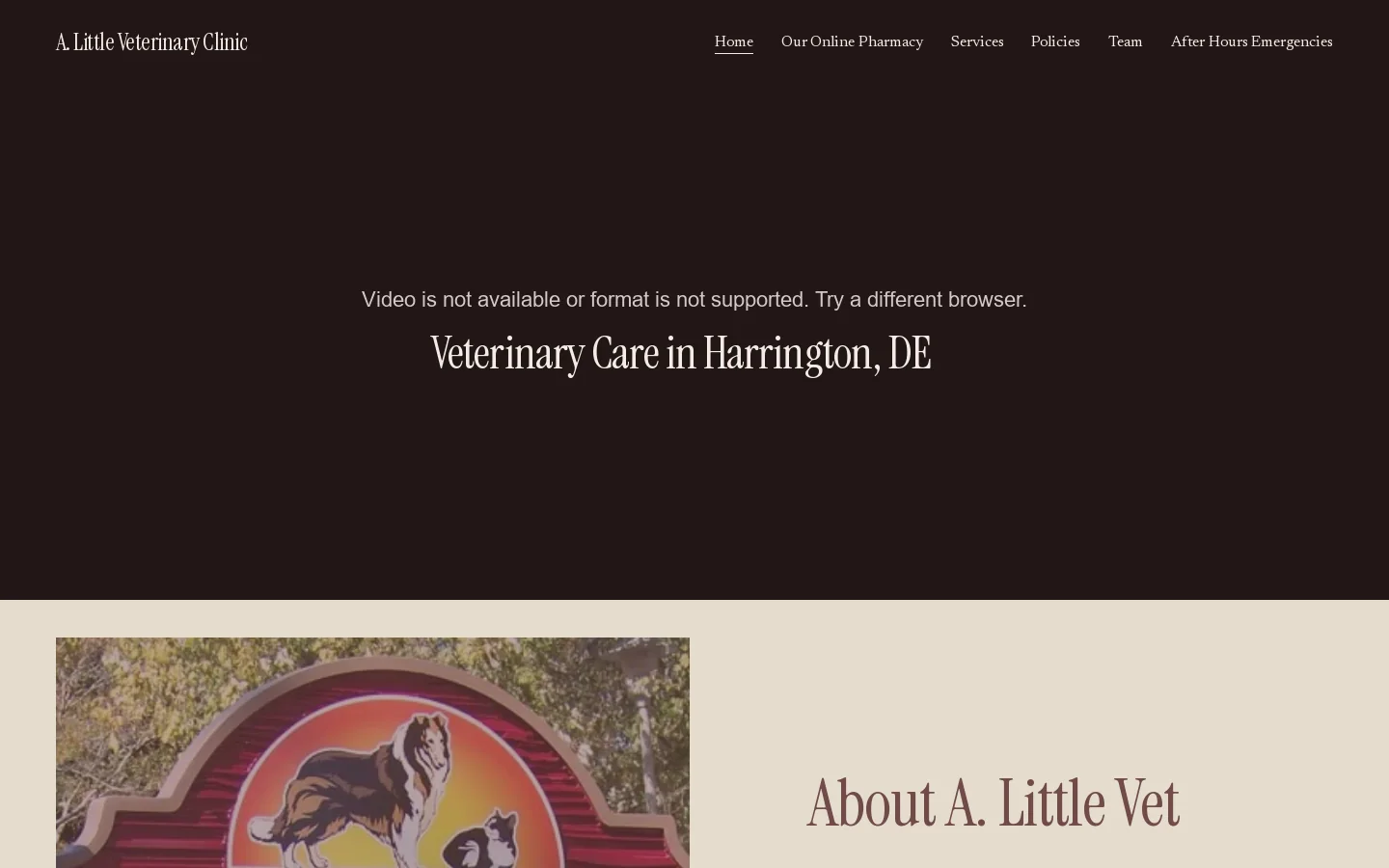 A. Little Veterinary Clinic Homepage screenshot