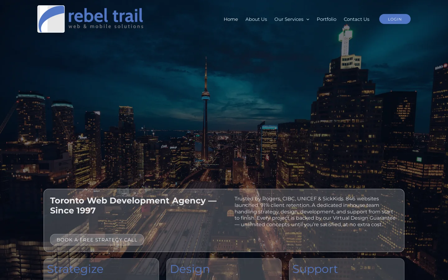 Rebel Trail Homepage screenshot