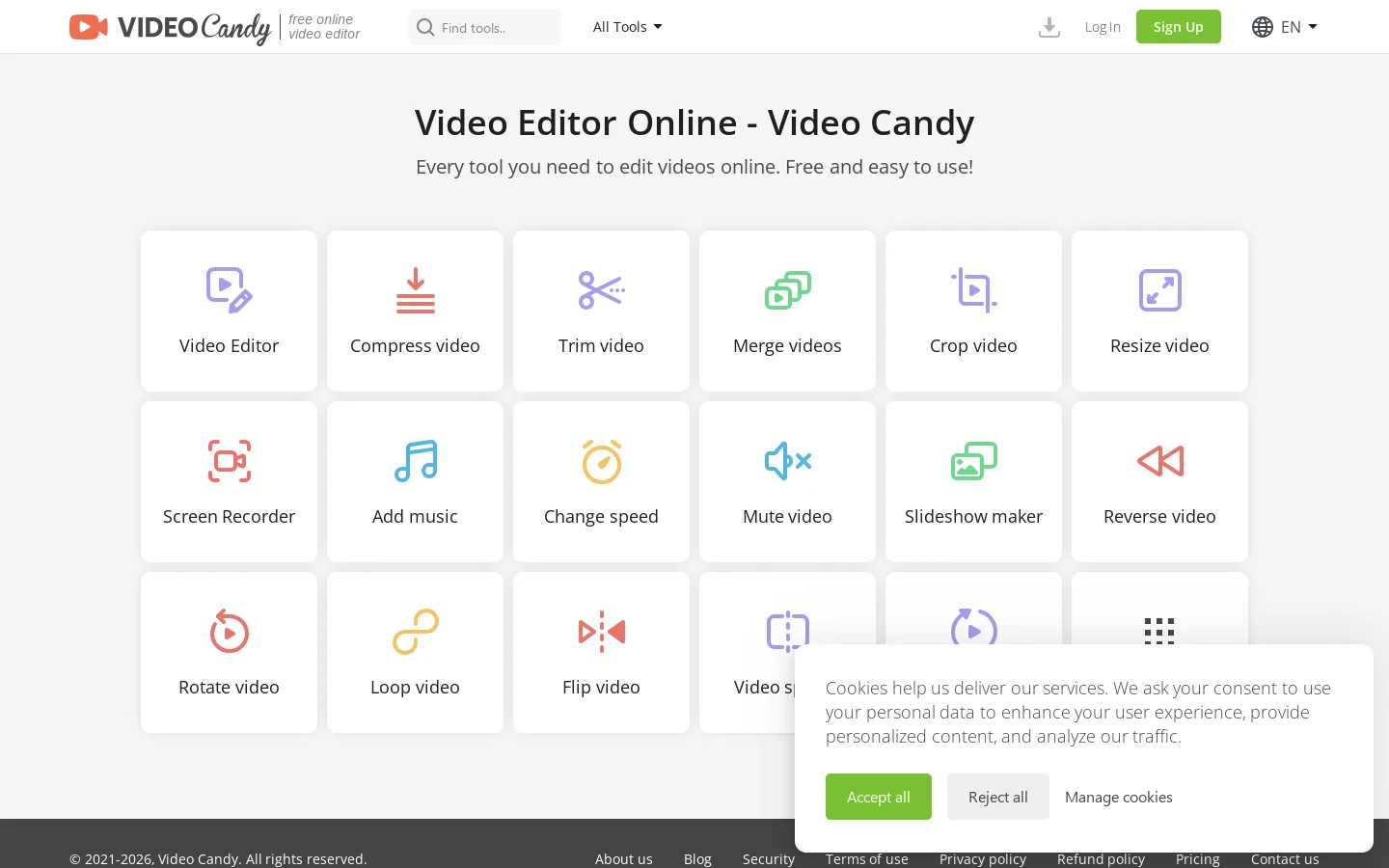 Video Candy Homepage screenshot