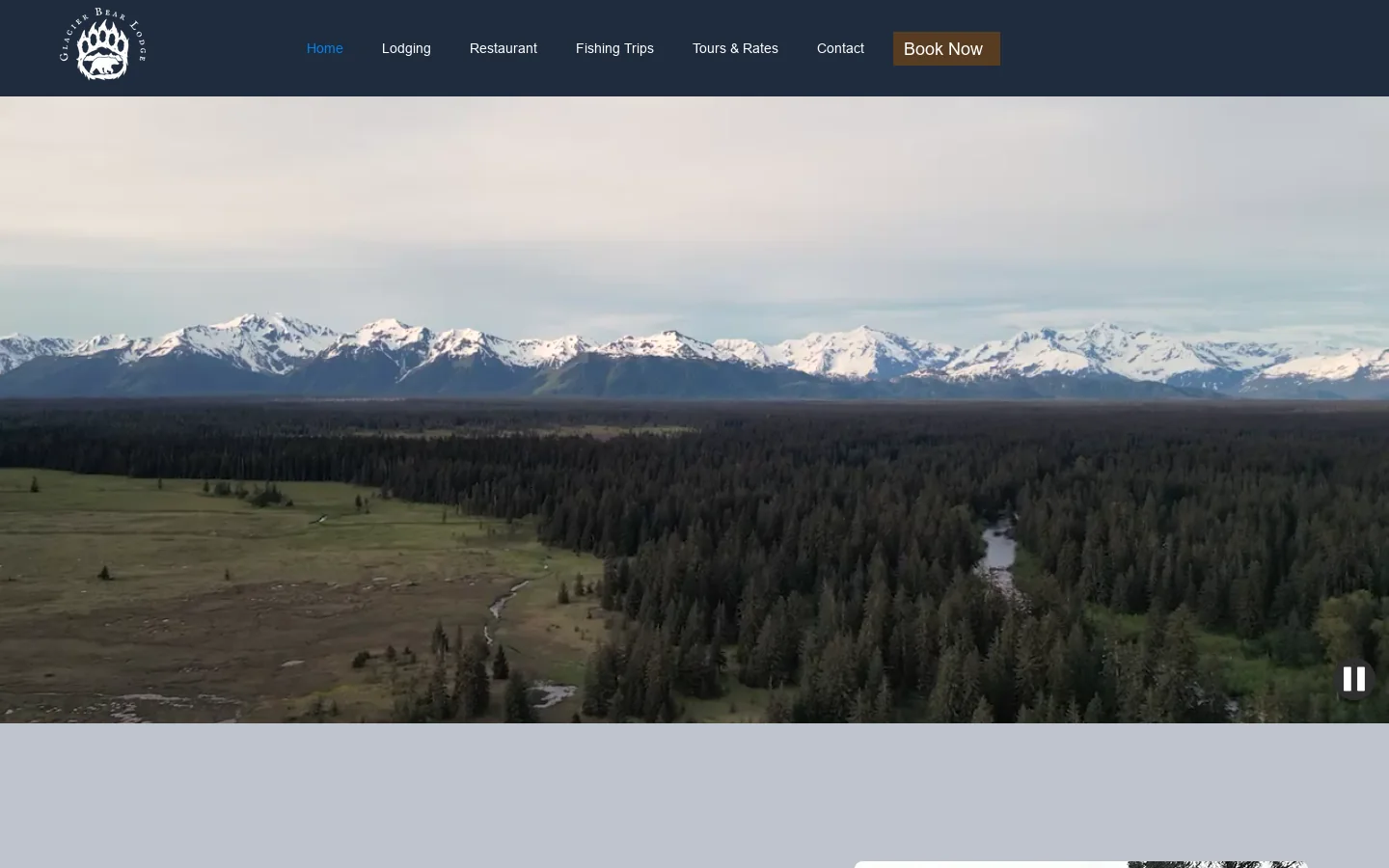 Glacier Bear Lodge Homepage screenshot