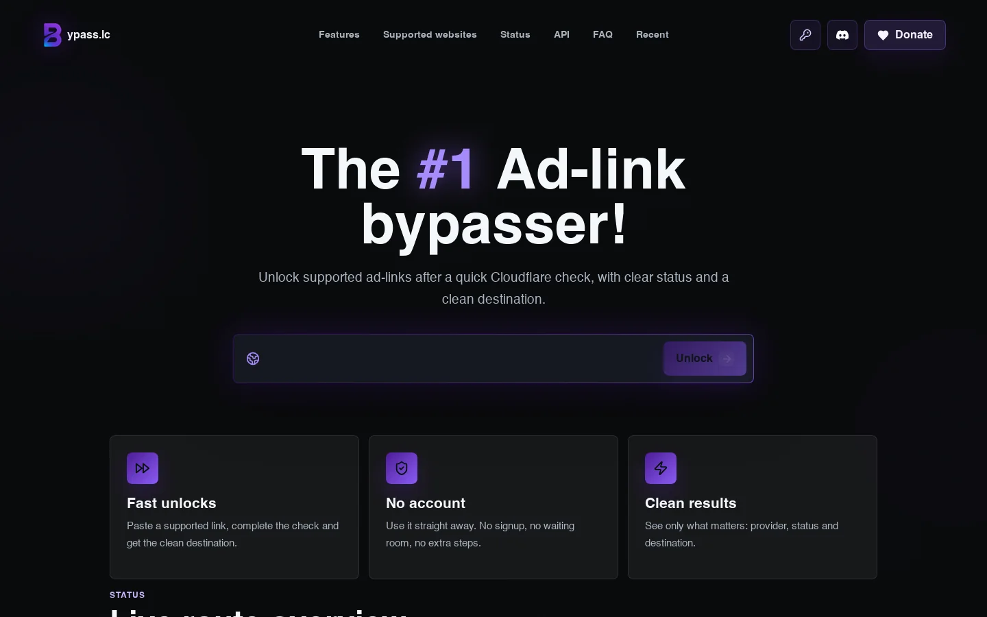bypass.lc Homepage screenshot