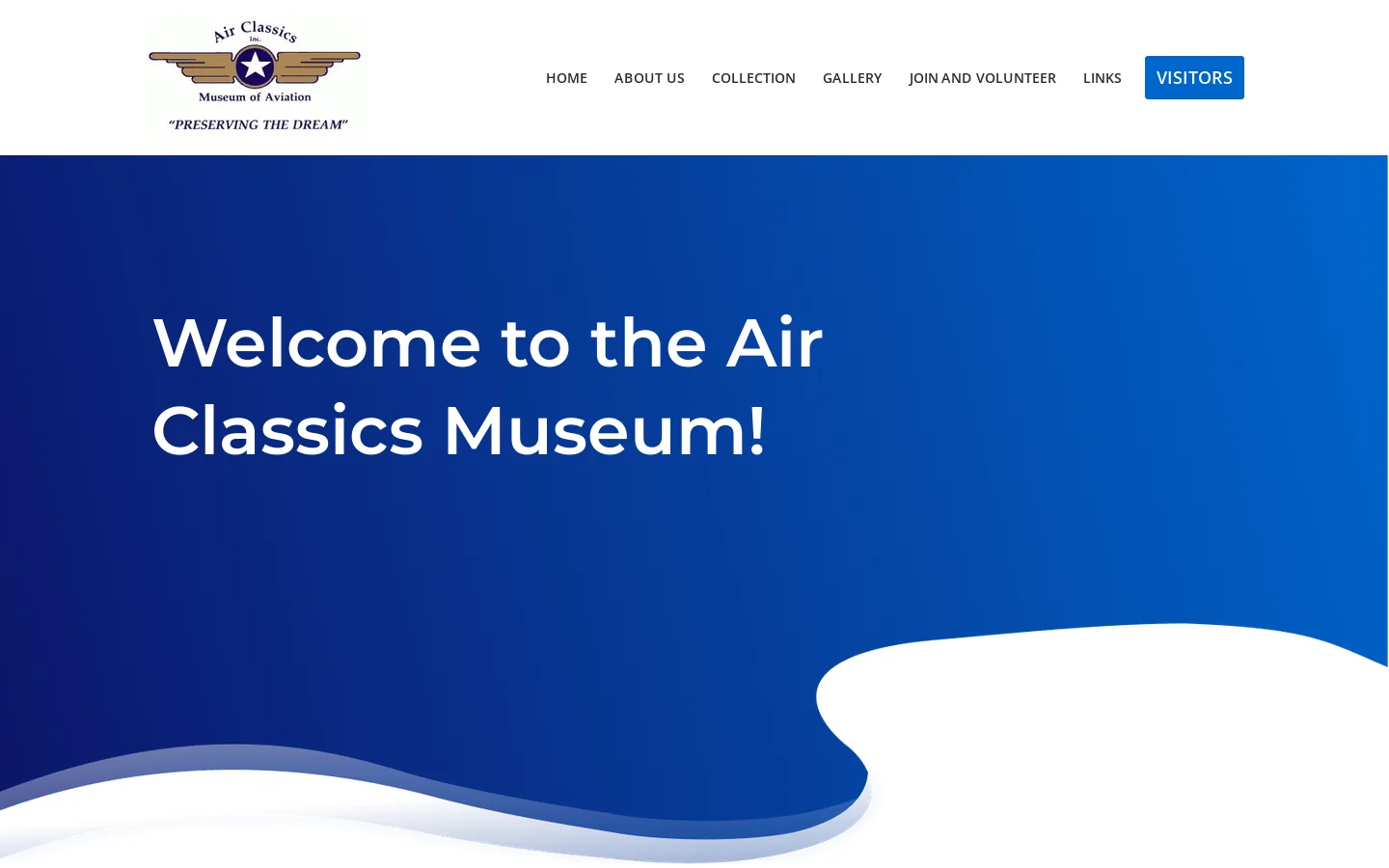 Air Classics Museum Homepage screenshot