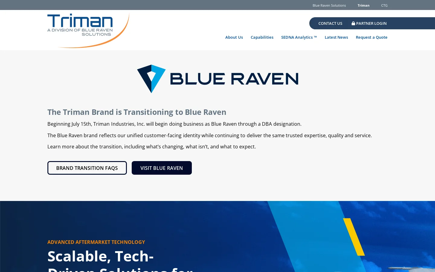 Triman Industries Homepage screenshot