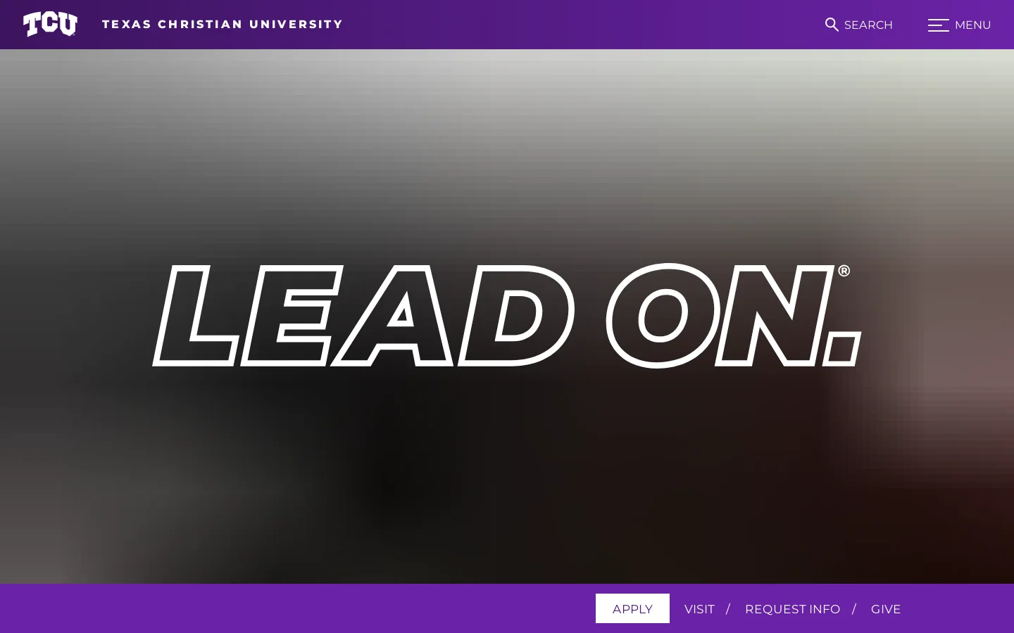 Texas Christian University | A Top Private University Homepage screenshot
