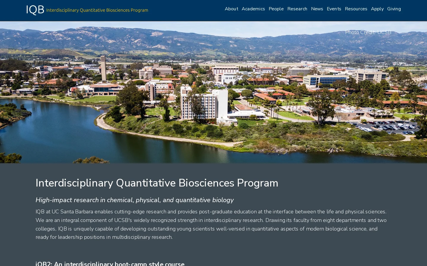 IQB Homepage screenshot