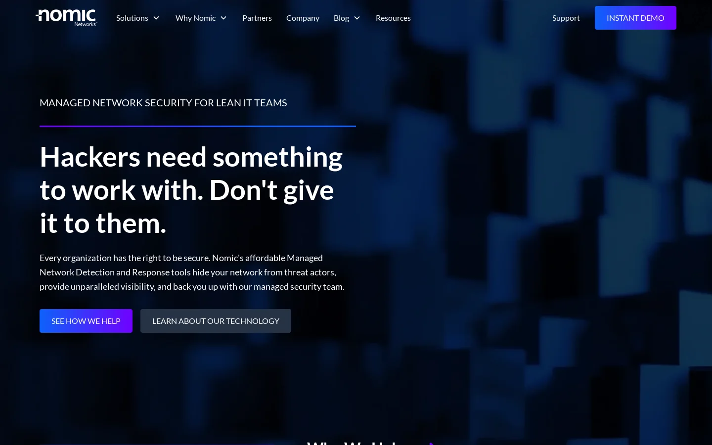 Nomic Networks Homepage screenshot