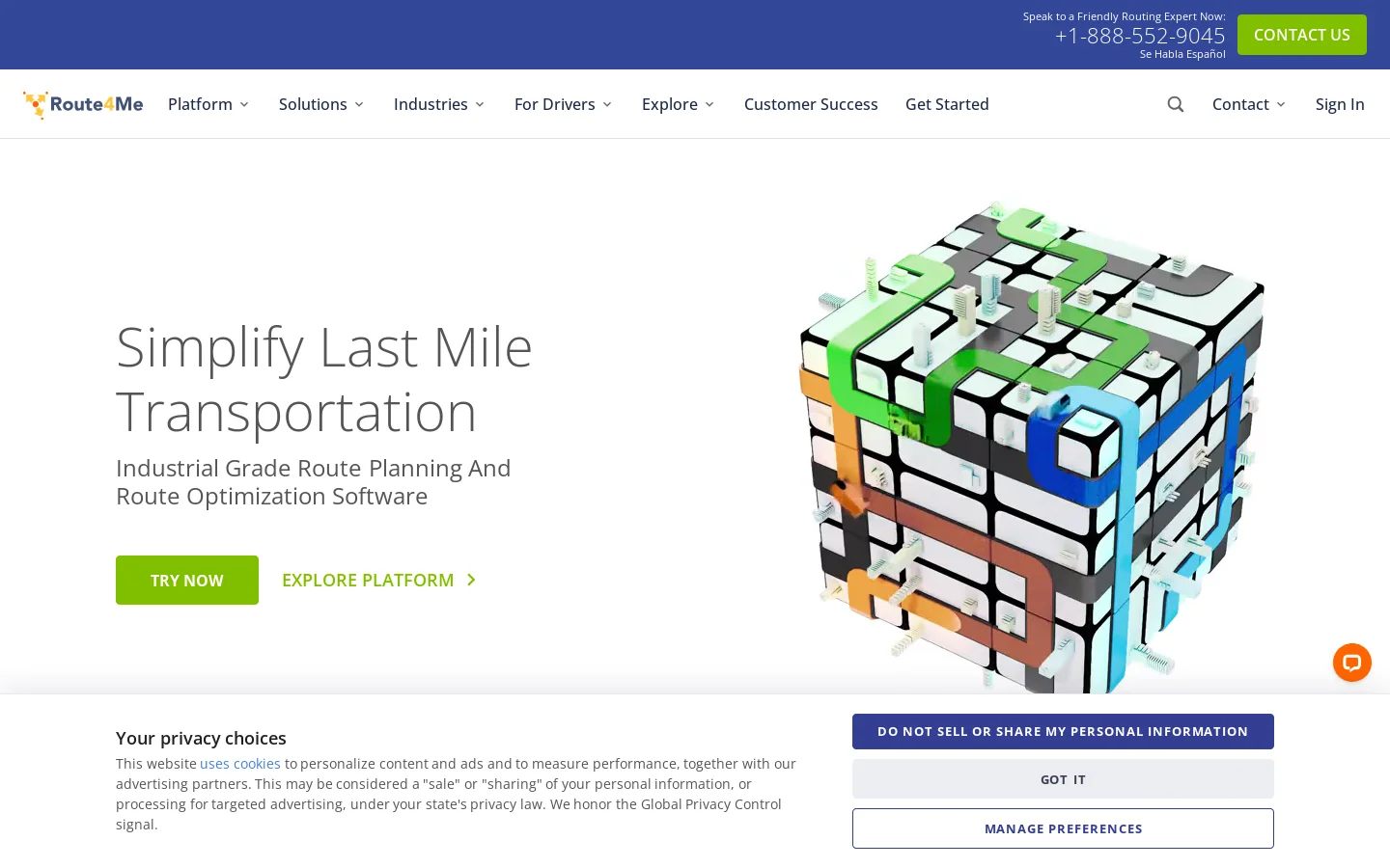 Best Route Planning And Route Optimization Software Homepage screenshot