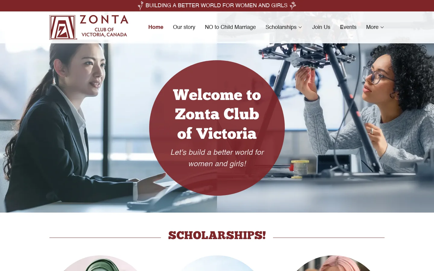 Empowering Women - Zonta Club of Victoria Homepage screenshot