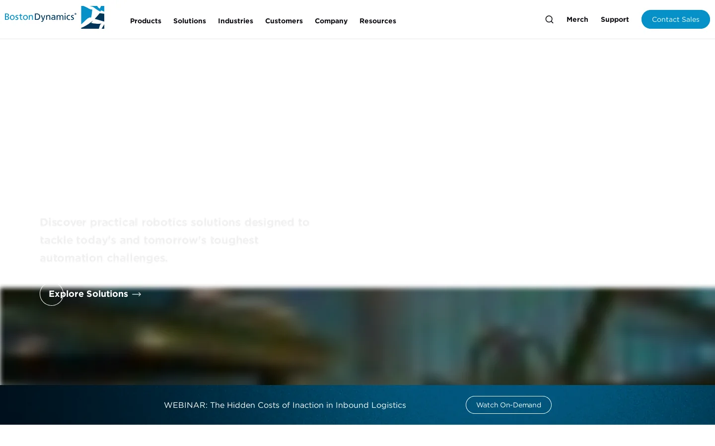 Boston Dynamics Homepage screenshot