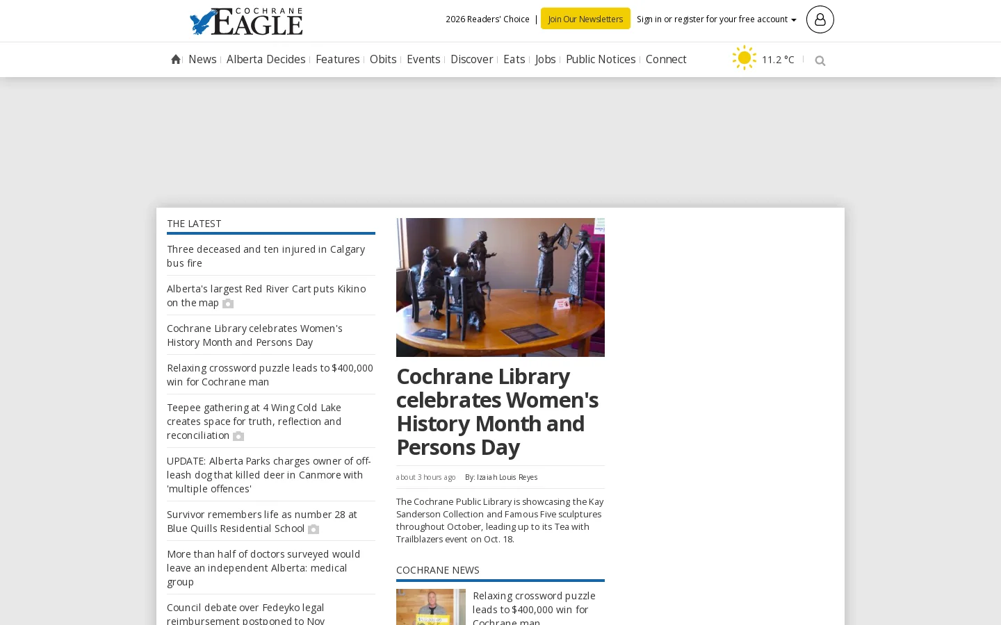 Cochrane News - Daily Local News for Cochrane, Alberta - Cochrane News Homepage screenshot