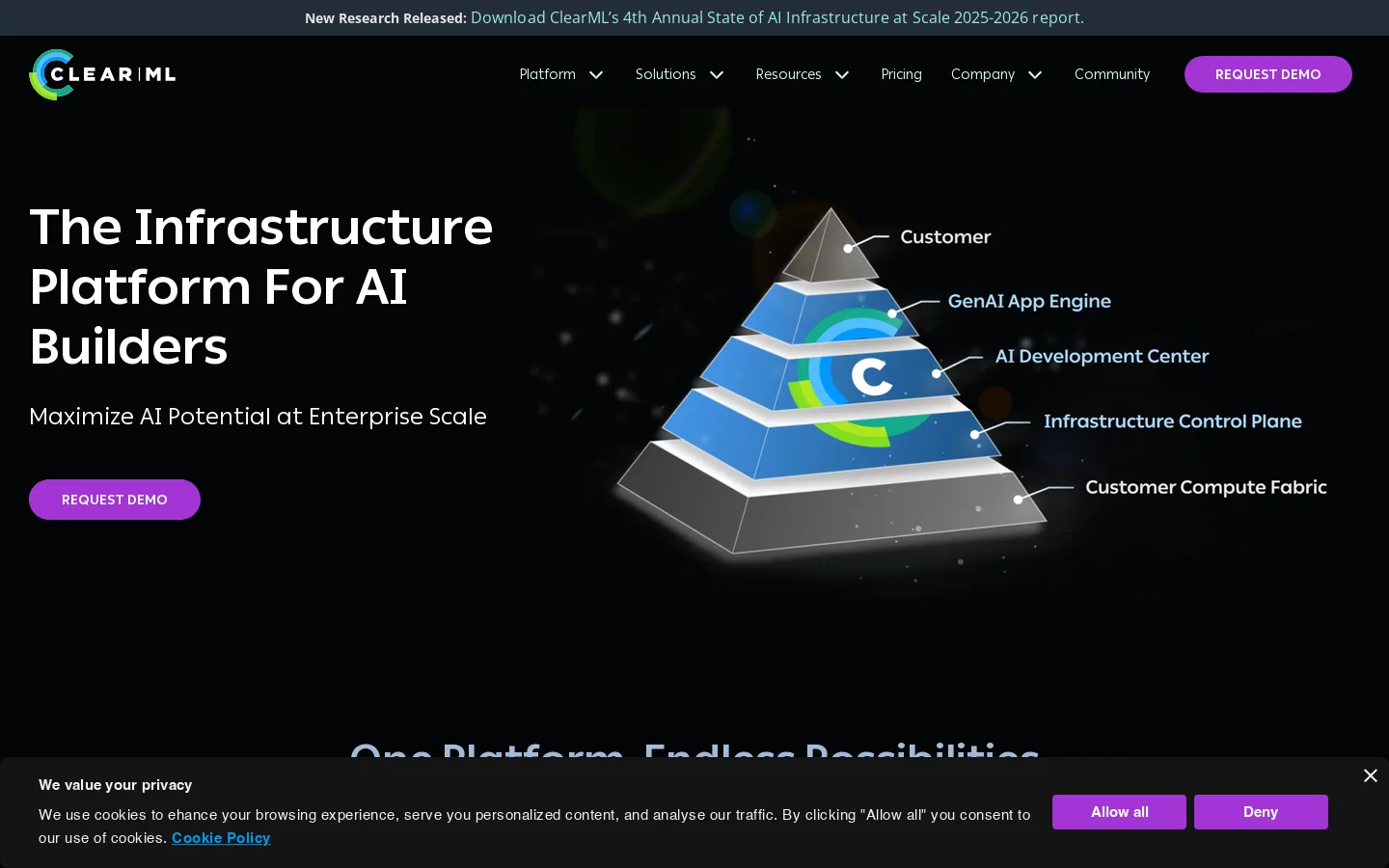 ClearML Homepage screenshot