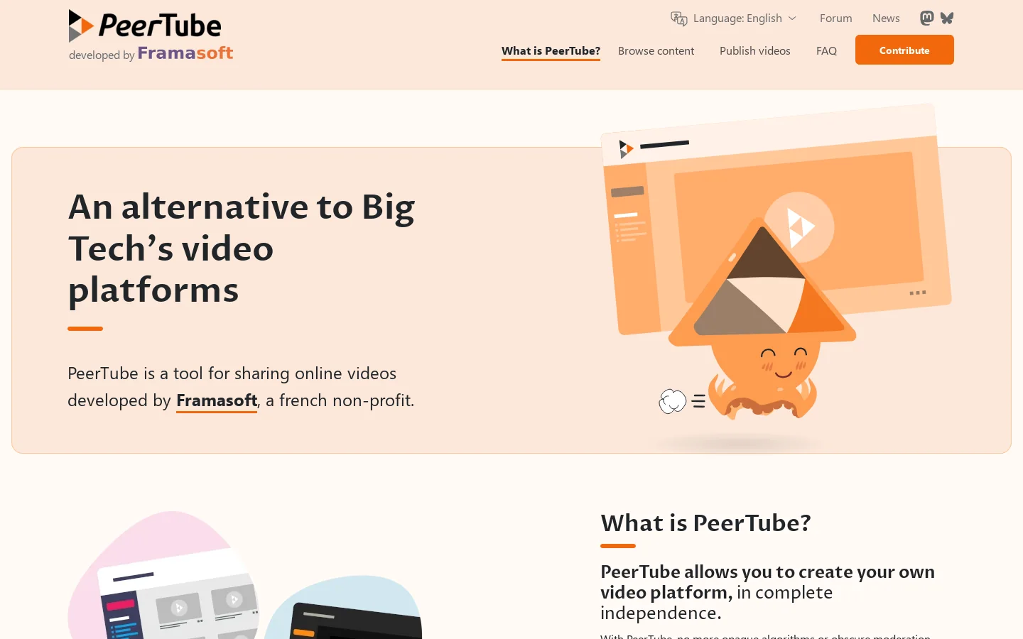 JoinPeerTube Homepage screenshot