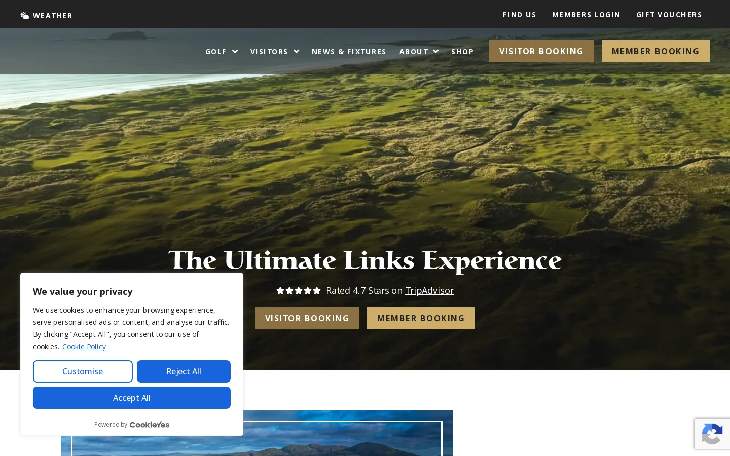 Ballyliffin Golf Club Homepage screenshot