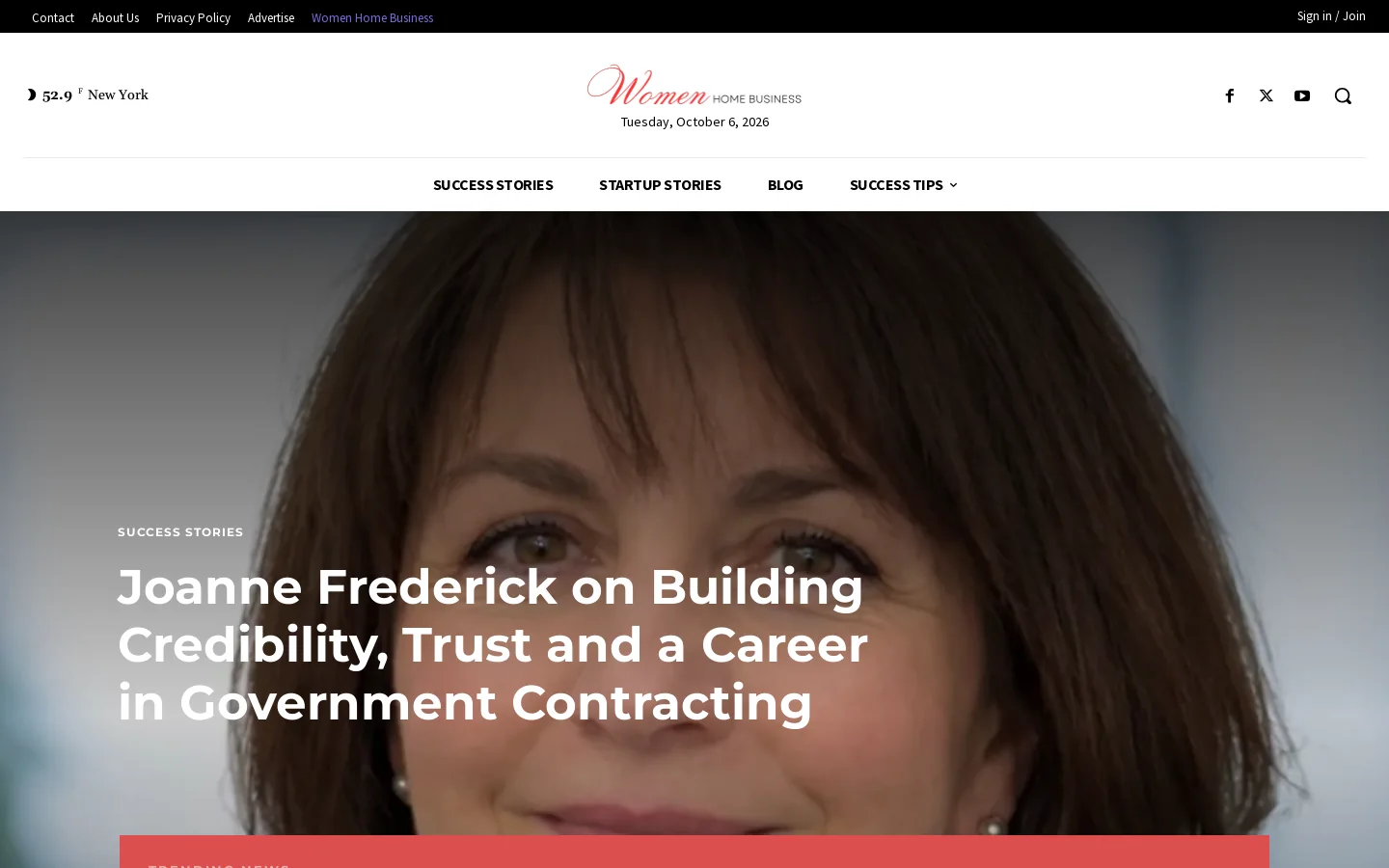 Women Home Business Homepage screenshot