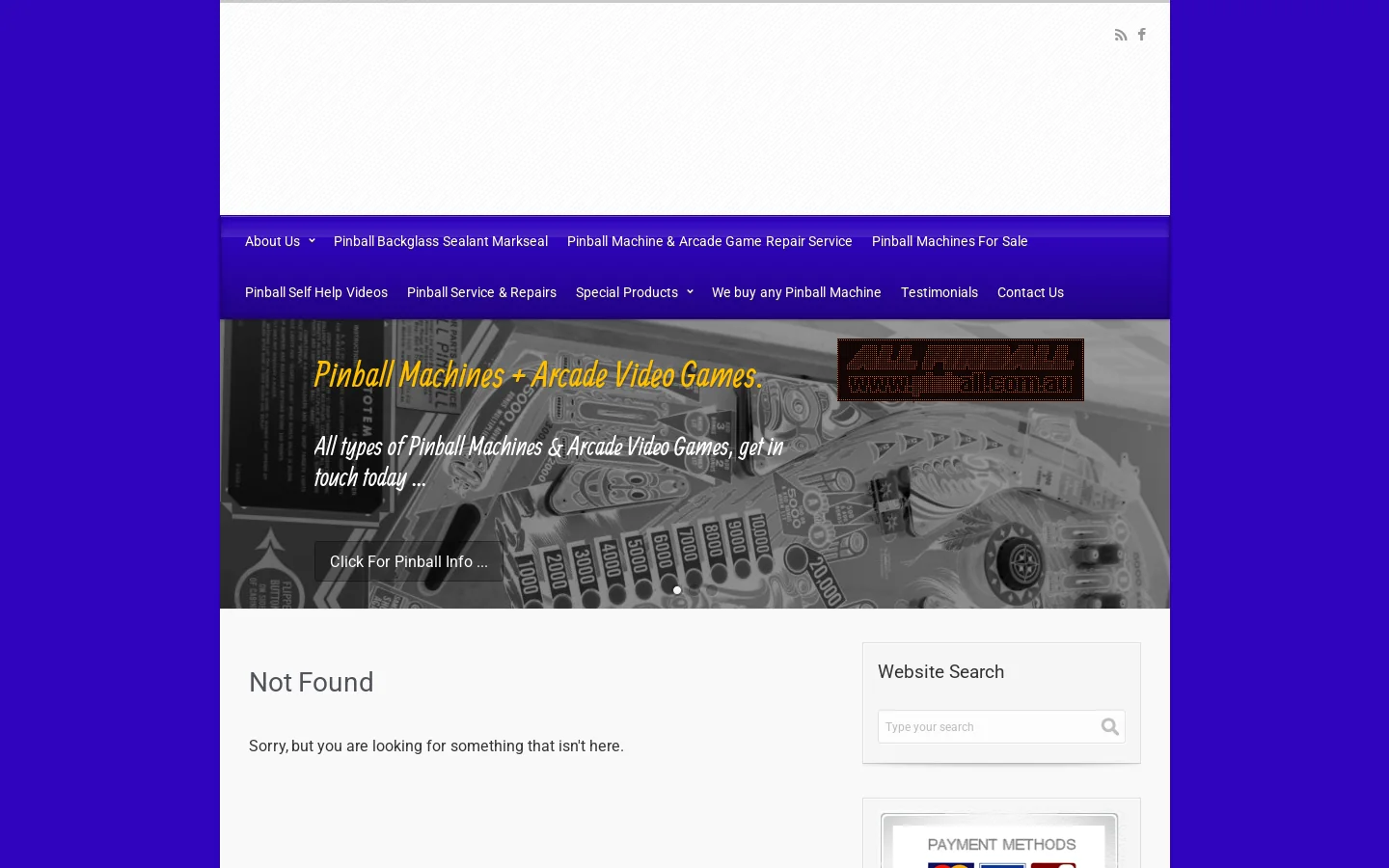 Pinball Machines Homepage screenshot