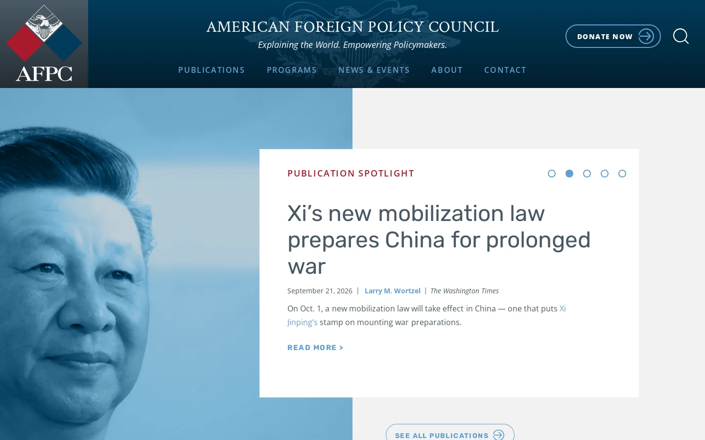 AFPC Homepage screenshot