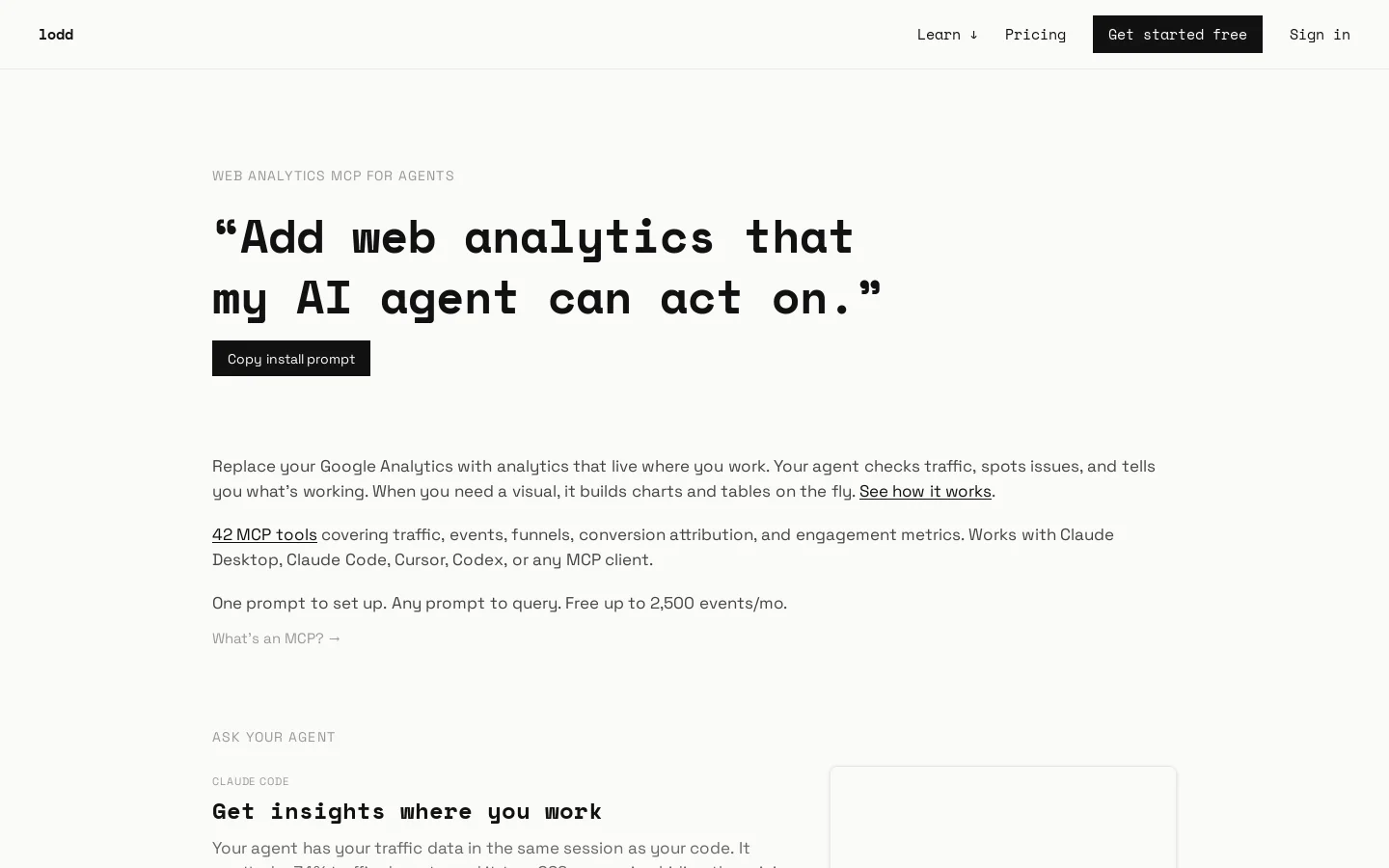 Lodd Homepage screenshot