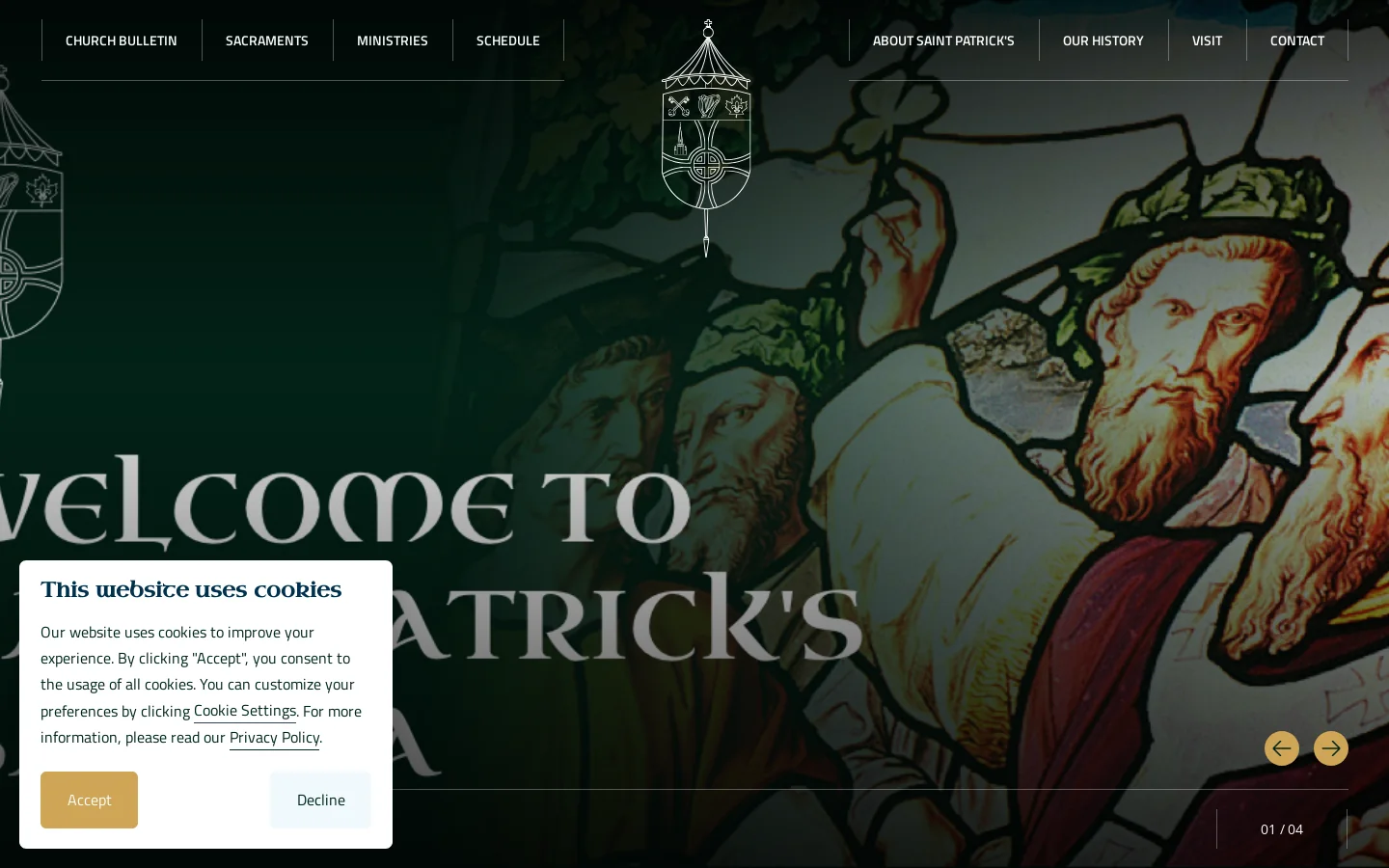 Welcome to Saint Patrick's Basilica Homepage screenshot