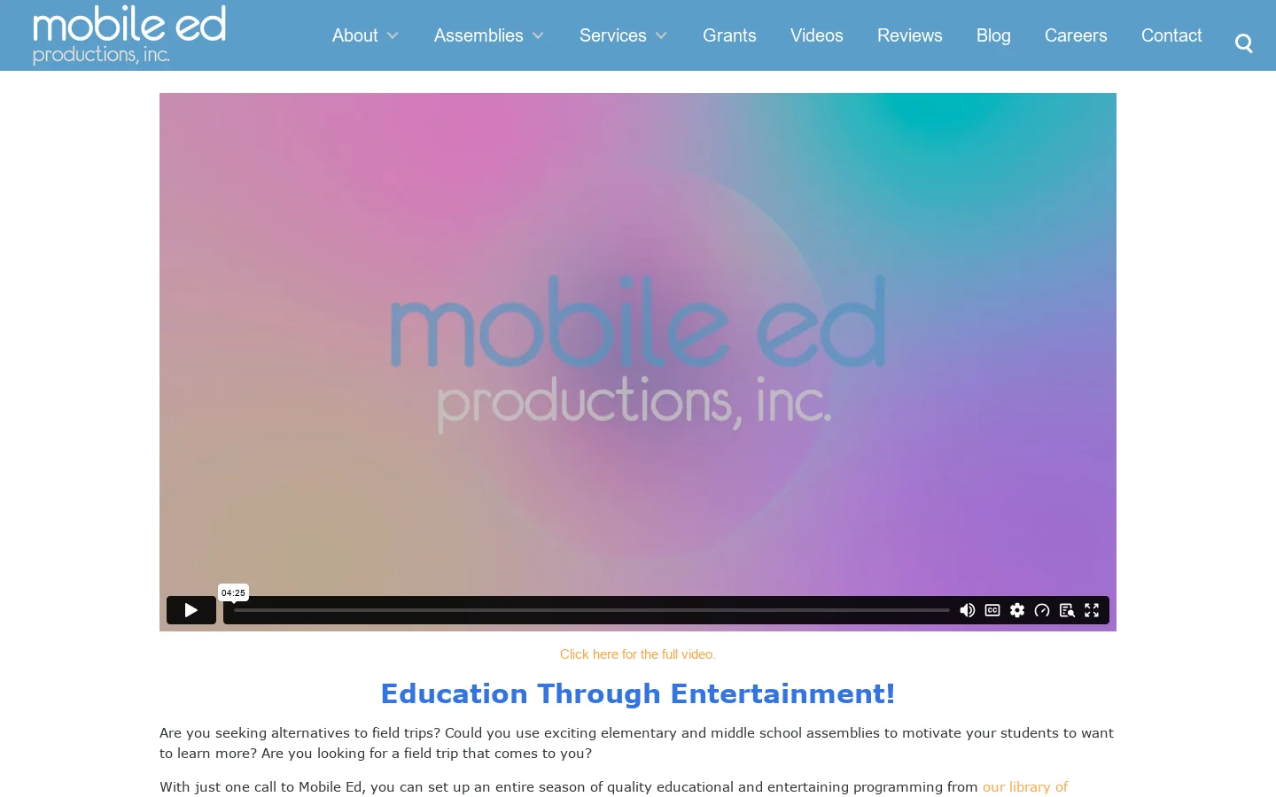 Mobile Ed Productions Homepage screenshot