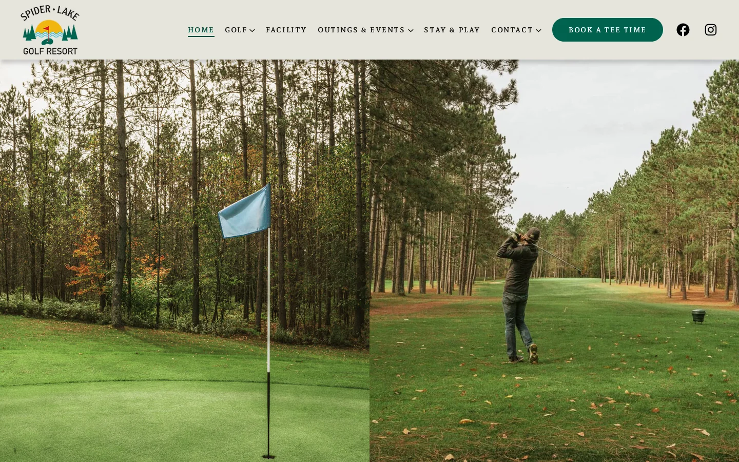Spider Lake Golf Resort Homepage screenshot