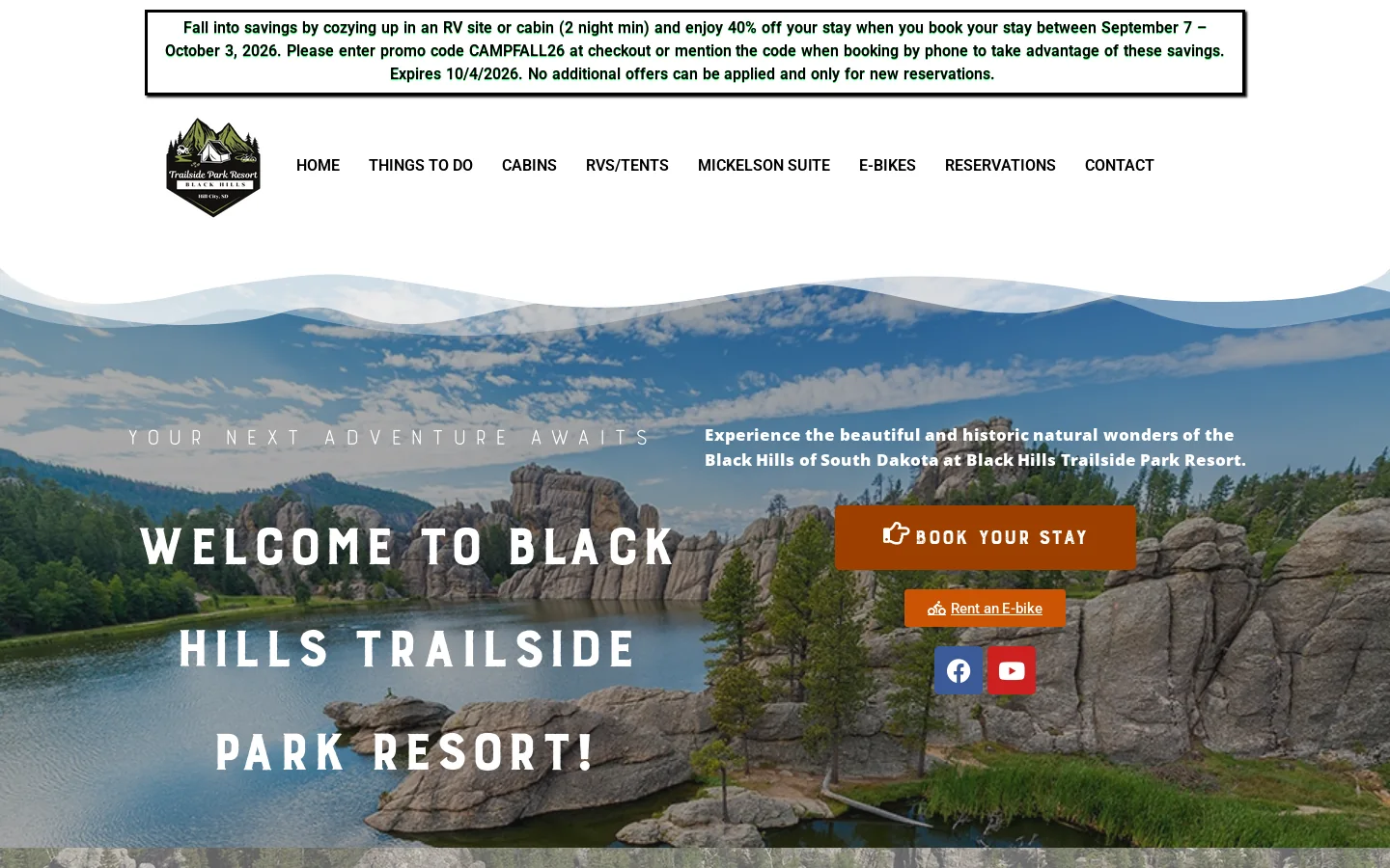 Home - Black Hills Trailside Homepage screenshot