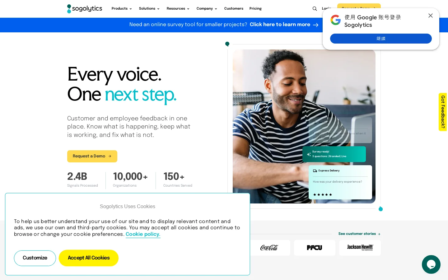 Sogolytics Homepage screenshot
