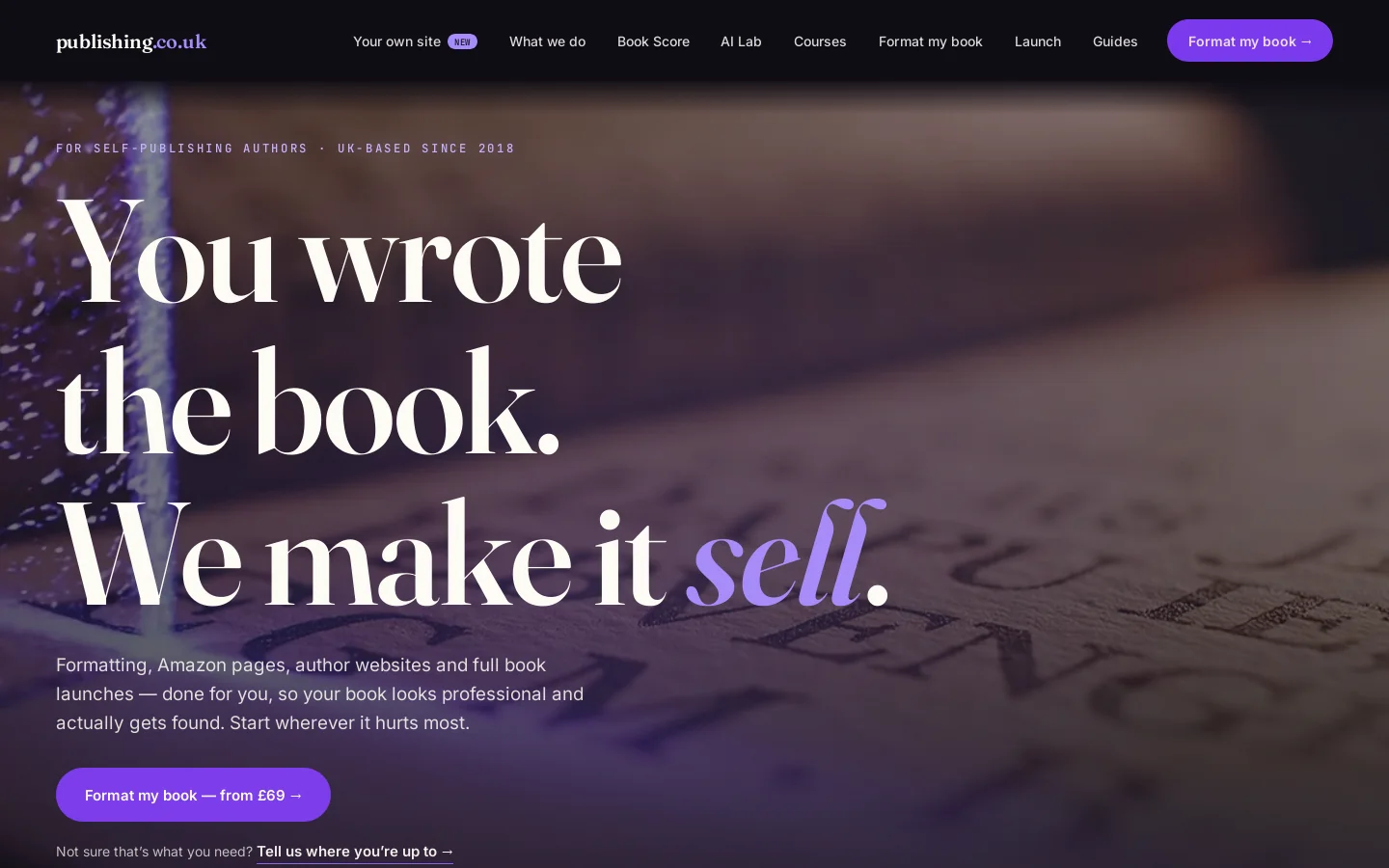 publishing.co.uk Homepage screenshot