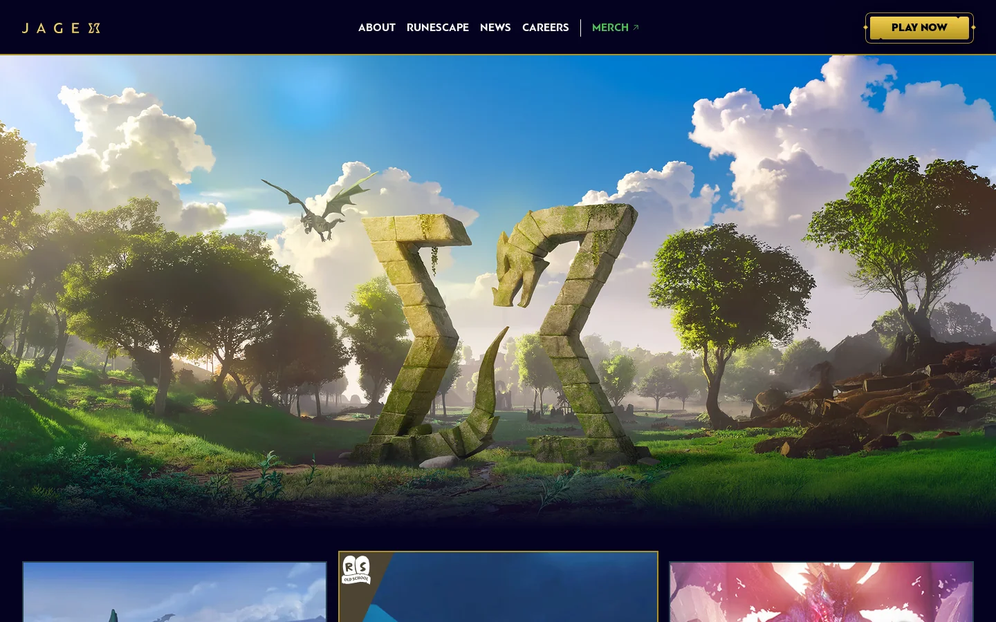 Jagex Homepage screenshot