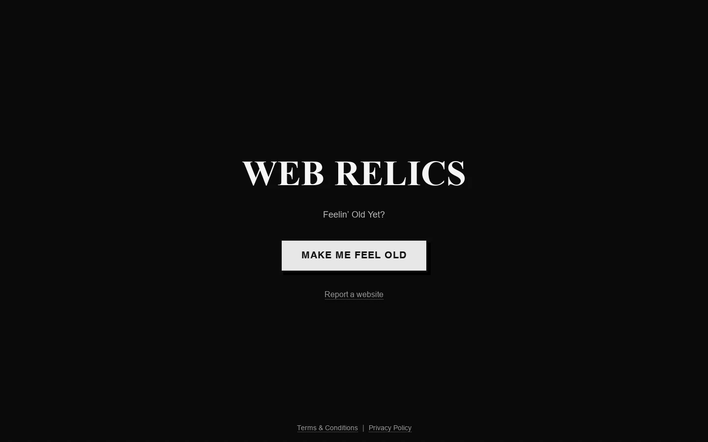 Web Relics Homepage screenshot