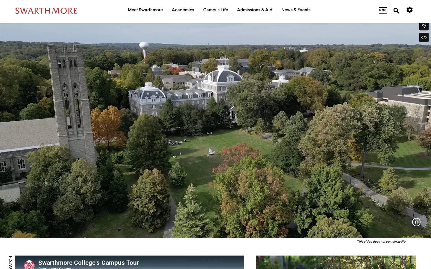 Swarthmore Home : Homepage screenshot