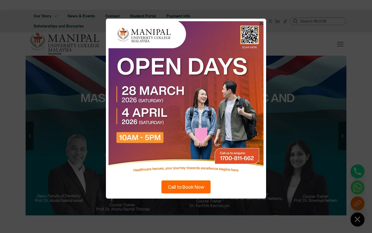 Study at Manipal University College Malaysia | MUCM Programs Homepage screenshot