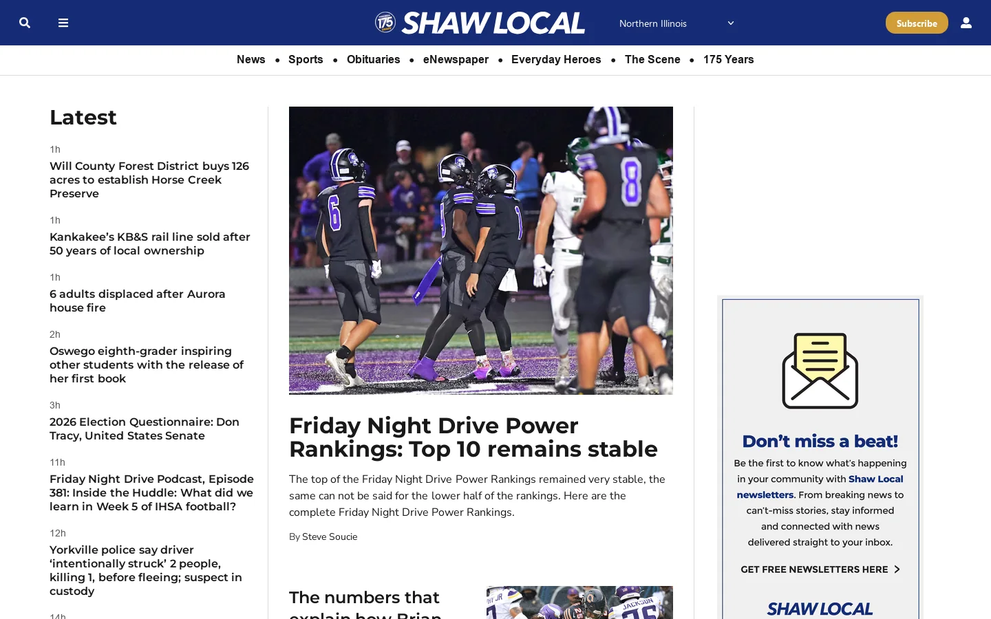 Kane County Chronicle: Local news and high school sports for Kane County, Illinois Homepage screenshot