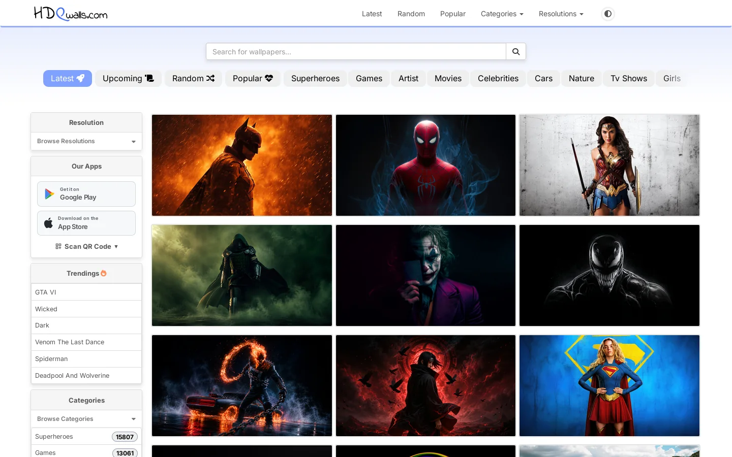 hdqwalls.com Best Source For HD,4k,5k,8k Wallpapers Homepage screenshot
