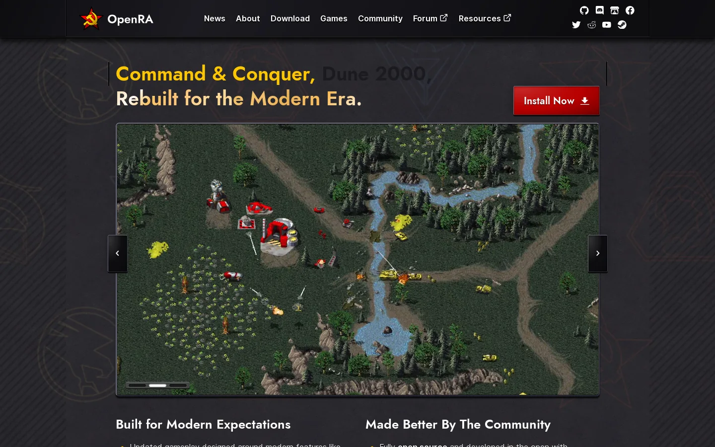 OpenRA Homepage screenshot