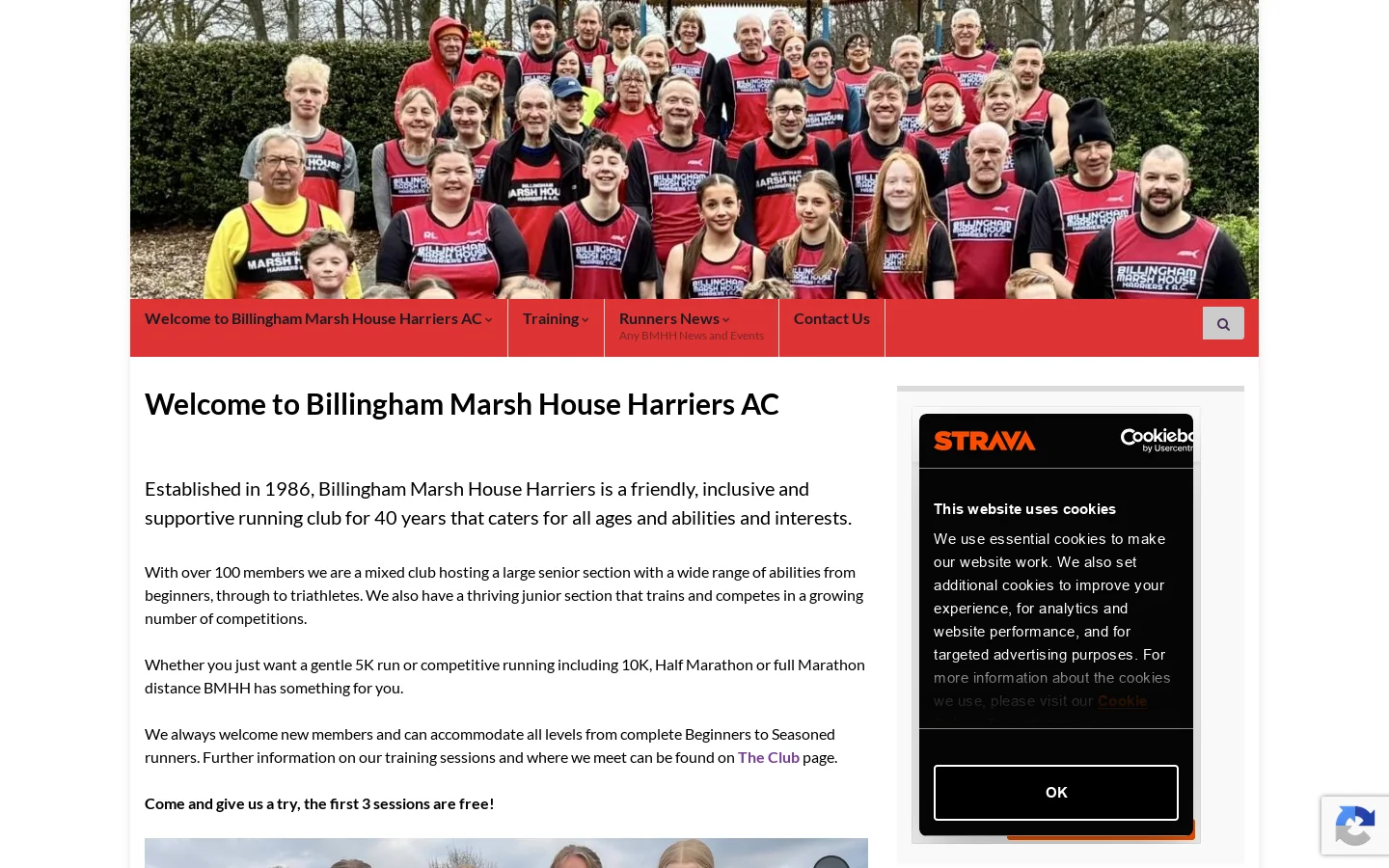 Billingham Marsh House Harriers AC Homepage screenshot