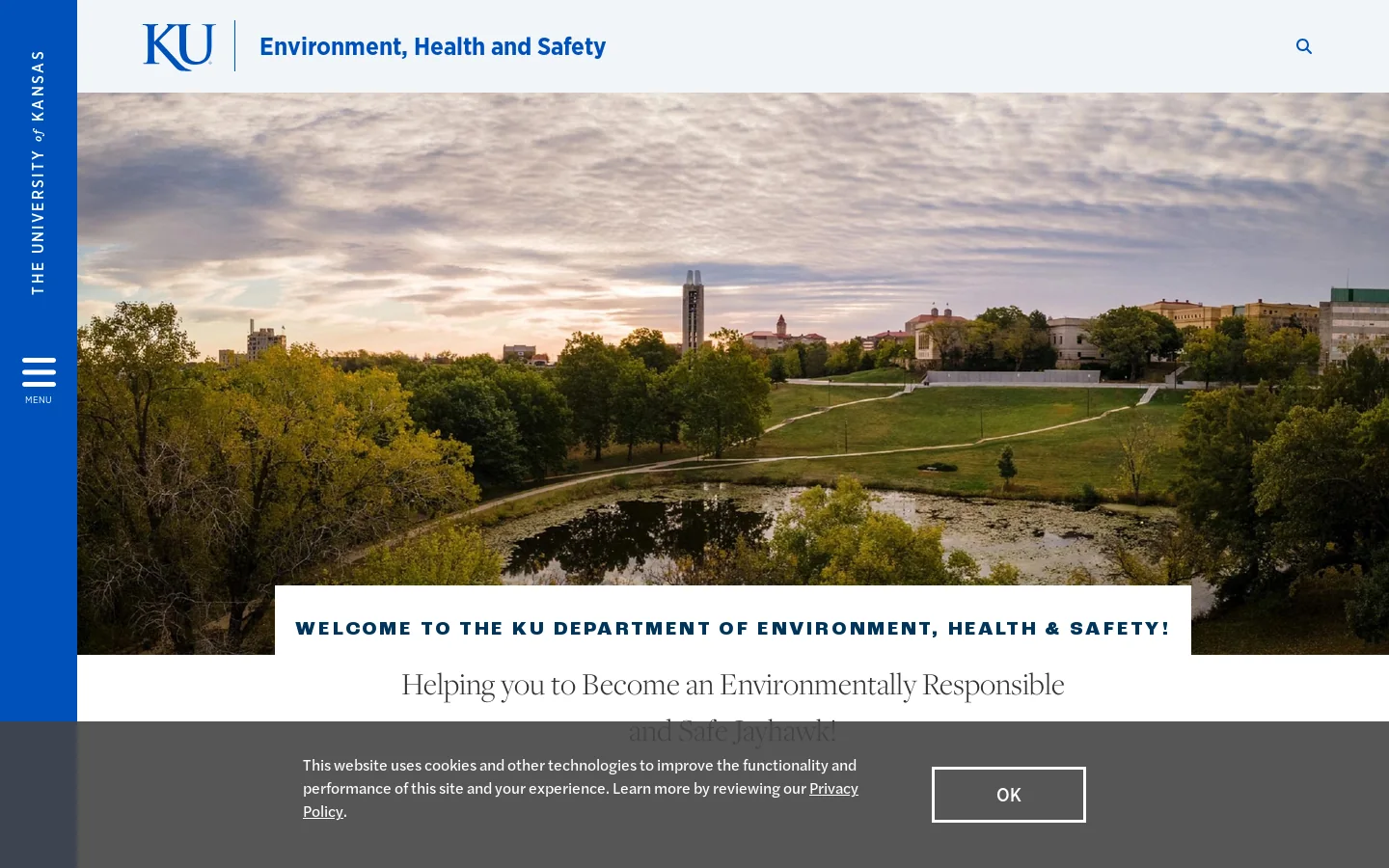 EHS Home Page Homepage screenshot