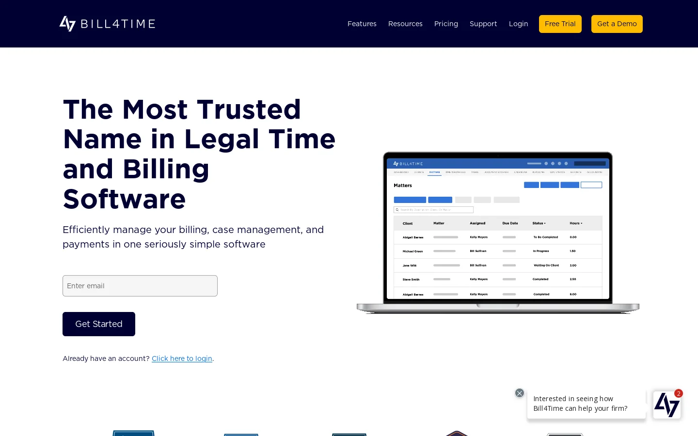 Bill4Time Homepage screenshot