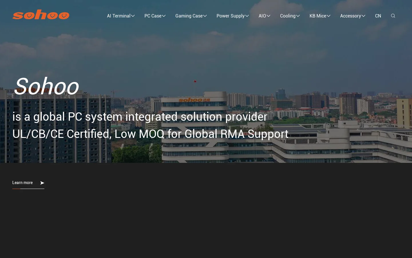 Sohoo-is a Leading Provider of Computer Parts - Computer Case | Power Supply | AIO | PC Cases | Gaming Case | PC Build | CPU Cooler | Server Chassis Homepage screenshot