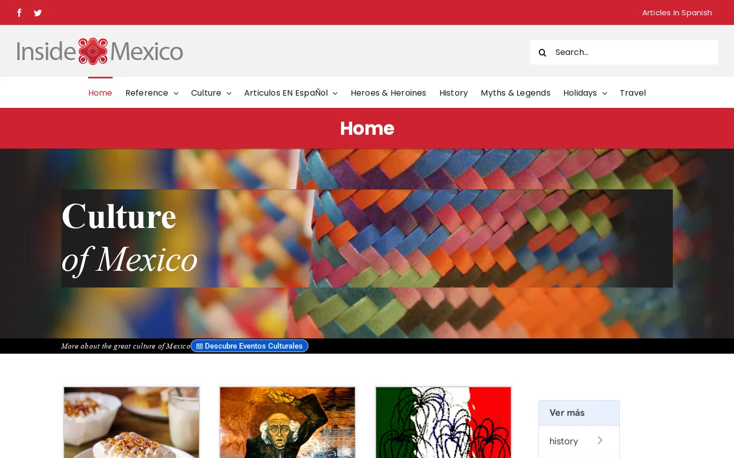 Inside Mexico Homepage screenshot