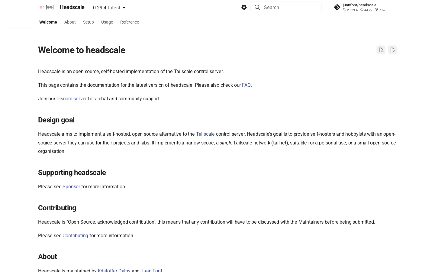 Headscale Homepage screenshot