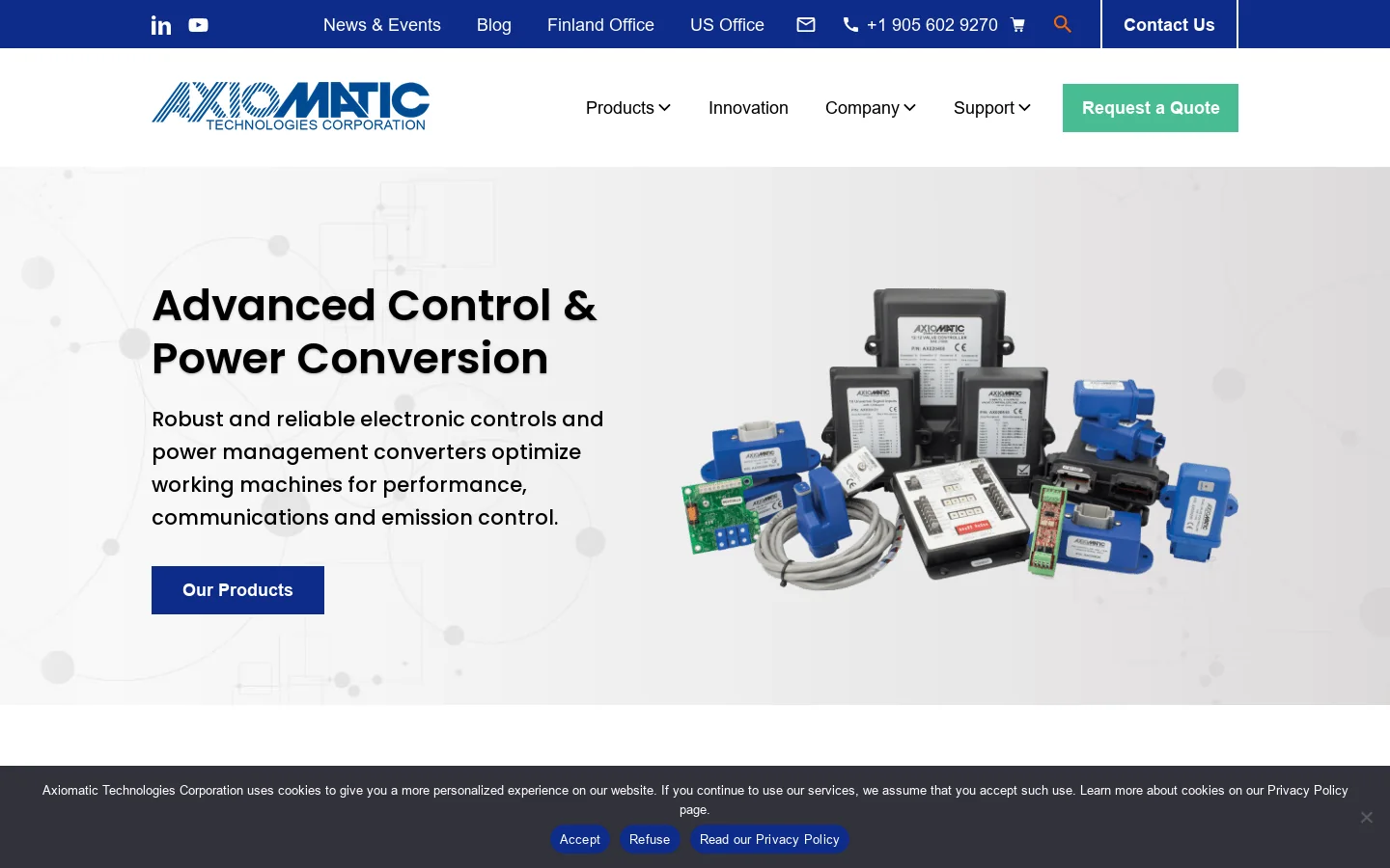 Axiomatic Technologies Corporation Homepage screenshot