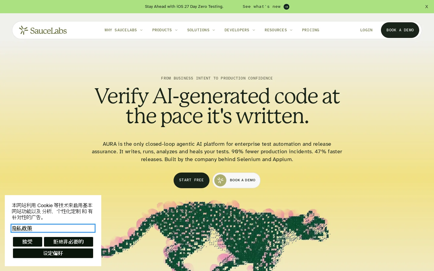 Sauce Labs Homepage screenshot