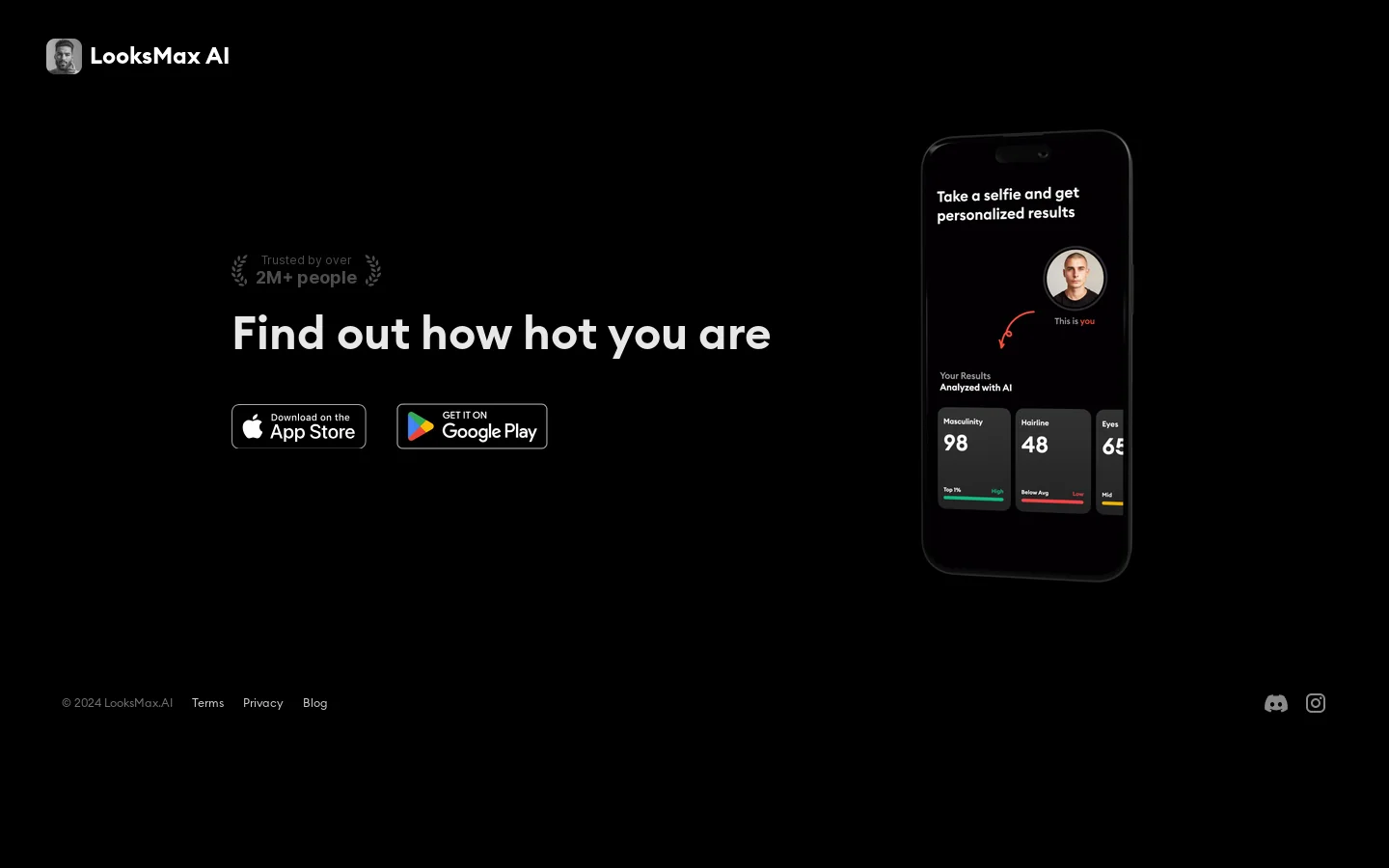 LooksMax AI Homepage screenshot