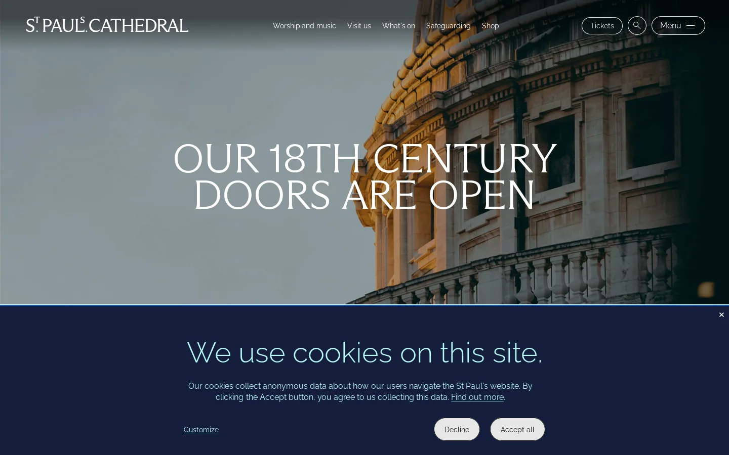 St Paul's Cathedral Homepage screenshot