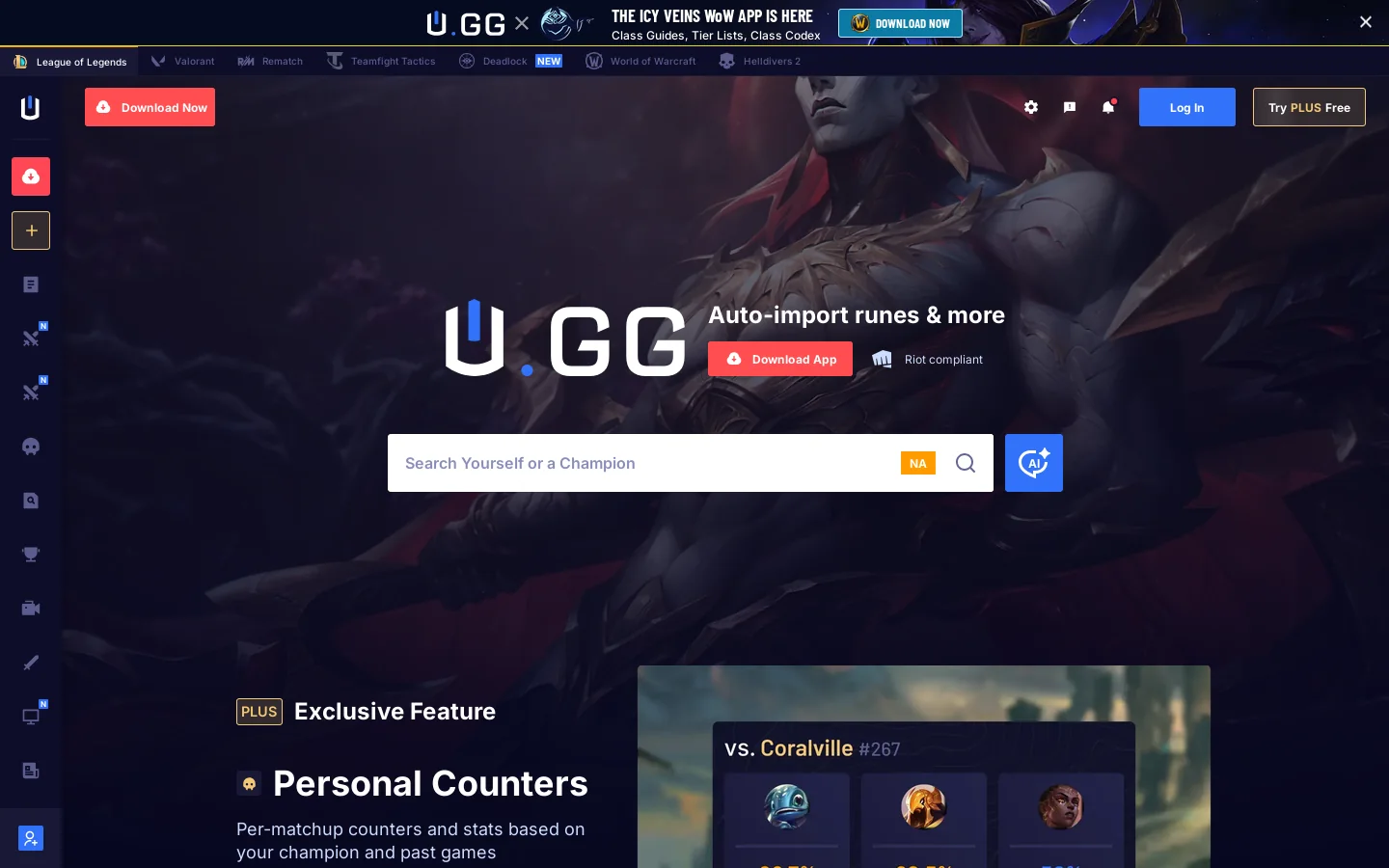 U GG Homepage screenshot