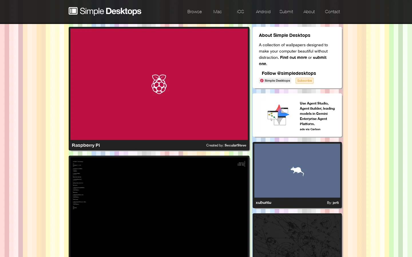 Simple Desktops Homepage screenshot