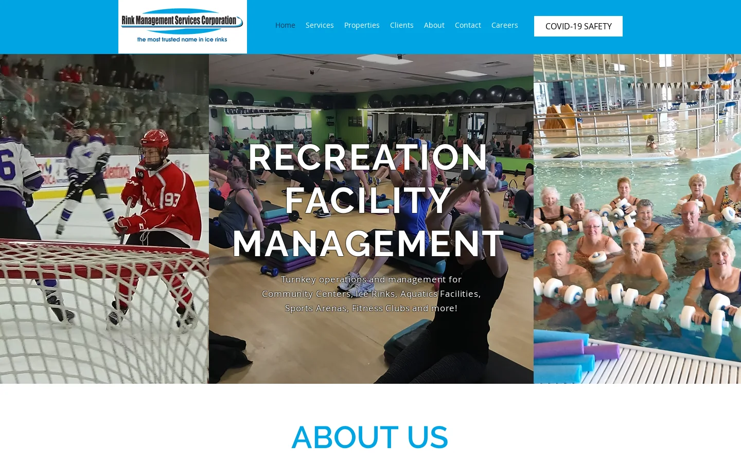 Rink Management Services Corporation Homepage screenshot