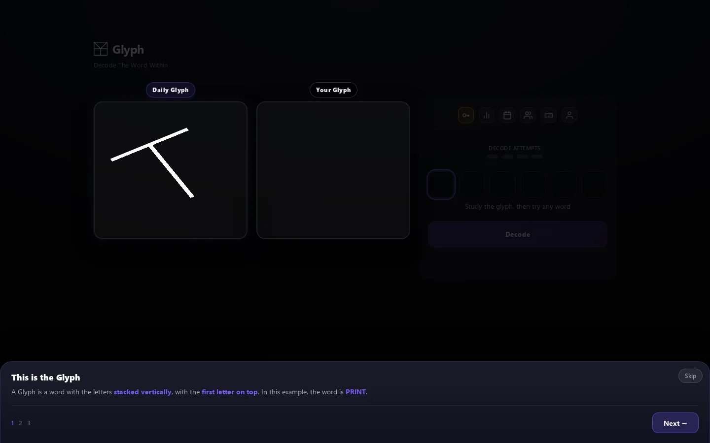 Glyph Homepage screenshot